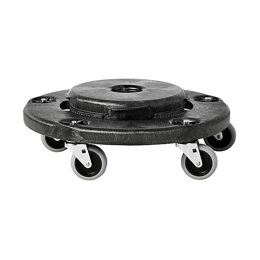 Renewed Black Pack of 2 Rubbermaid Commercial Products FG264000BLA Brute Twist on/Off Round Dolly 