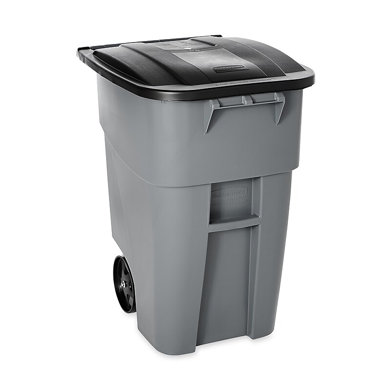 Rubbermaid Brute Plastic Outdoor Trash Can, 50 Gallon, Gray (FG9W2700GRAY) image 1