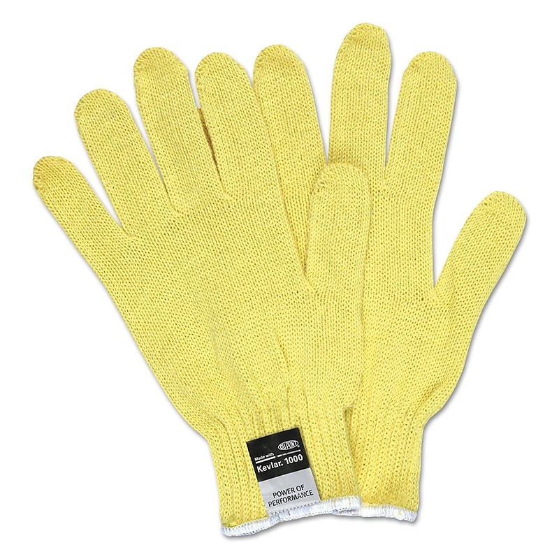Memphis 9370 Dupont Kevlar String Knit Gloves, 7 Gauge, ANSI Cut Level 2, Yellow, Large, 1 Dozen (9370L) image 1