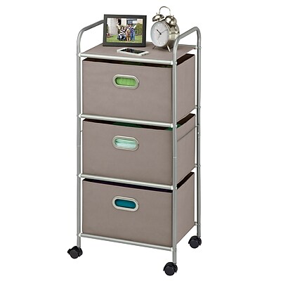 rolling drawers cart plastic drawer honey carts gray staples crt chrome fabric storage folder file
