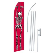 NeoPlex Halloween Skeleton Swooper Flag and Flagpole Set