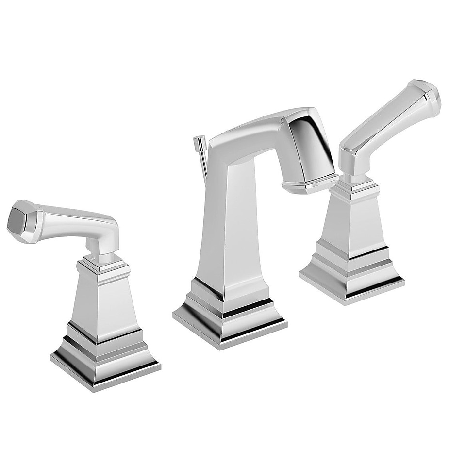 Symmons Oxford Double Handle Deck Mounted Widespread Bathroom Faucet; Chrome