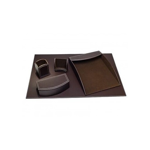 Dacasso Faux Leather Office Organizing Desk Set Espresso Brown (DCSS492) at Staples