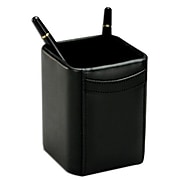 Dacasso Square Leather Pencil Cup, Black (DCSS074)