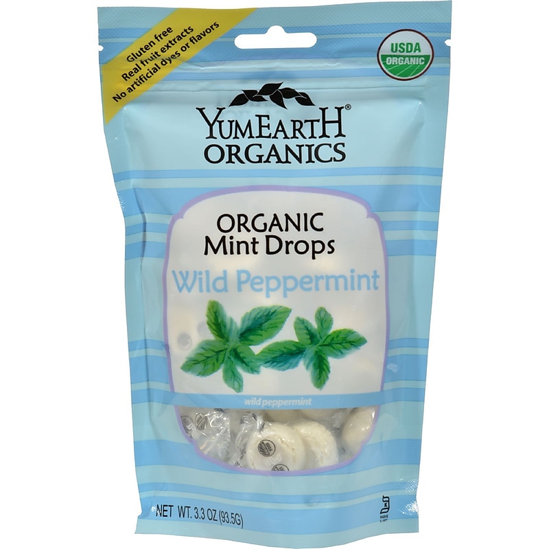 Yummy Earth Organic Candy Drops, Wild Peppermint, 3.3 oz, 3/Pack (85334) image 1