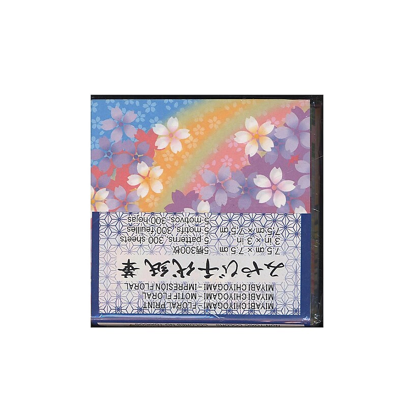 Aitoh Origami Paper 3 In. X 3 In. Miyabi Chiyogami 300 Sheets (59557) image 1