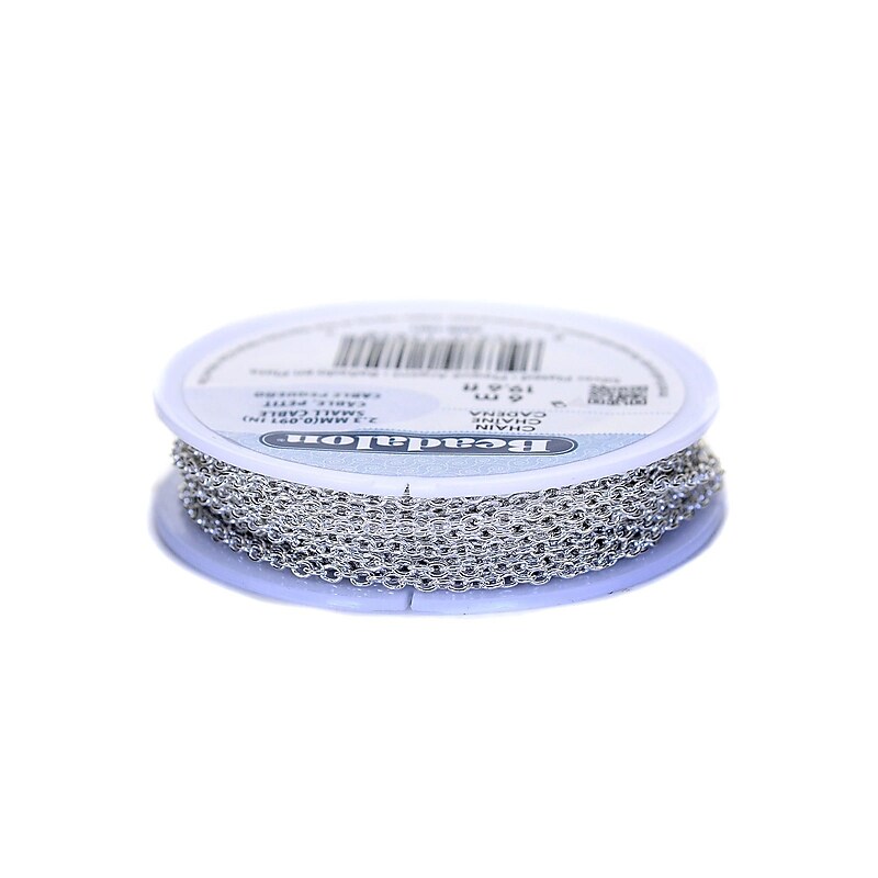 Beadalon Chains Small Cable Silver 19.6 Ft. (340B-1001) image 1