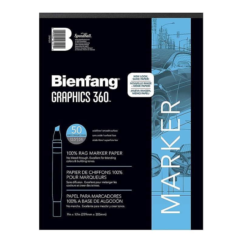 Bienfang Graphics 360 100% Rag Translucent Marker Paper 11 In. X 14 In. Pad Of 100 (316230) image 1