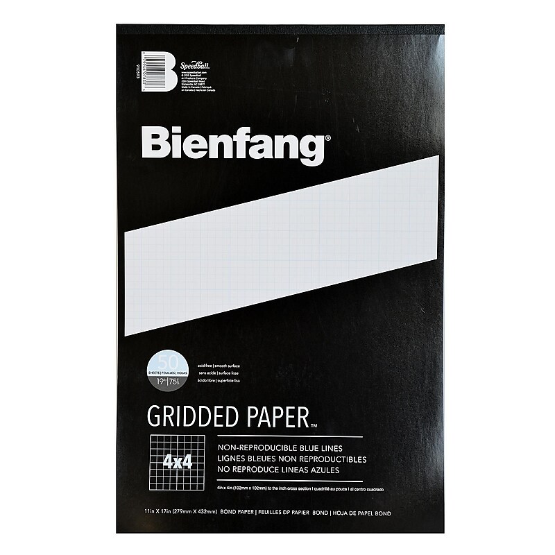 Bienfang Gridded Paper 4 X 4 11 In. X 17 In. Pad Of 50 [Pack Of 2] (2PK-910593) image 1