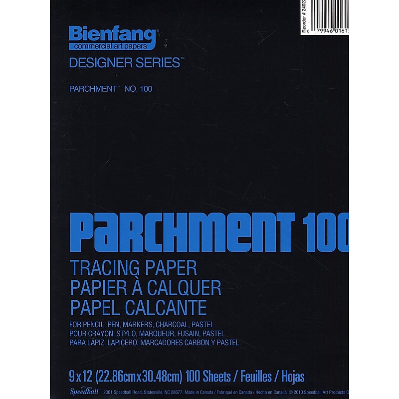 Bienfang Parchment 100 Tracing Paper 9 In. X 12 In. Pad Of 100 Sheets (240221) image 1