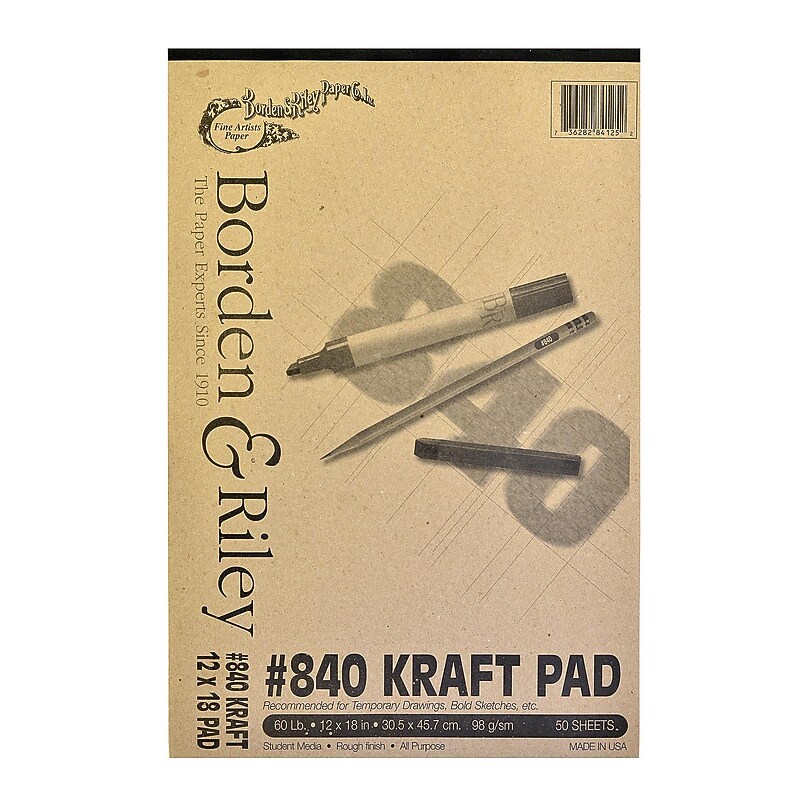 Borden  And  Riley #840 60 Lb Kraft Paper 12 In. X 18 In. 50 Sheets (840P121850) image 1