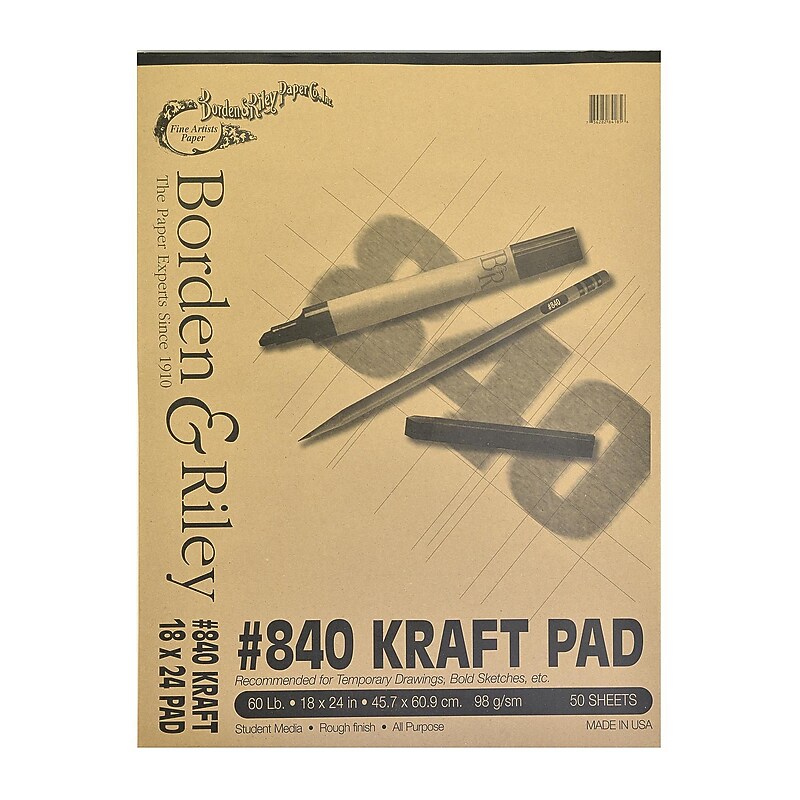 Borden  And  Riley #840 60 Lb Kraft Paper 18 In. X 24 In. 50 Sheets (840P182450) image 1