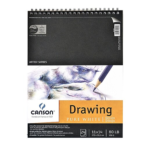 Canson 11" x 14" Wire Bound Drawing Sketch Pad, 24 Sheets/Pad, 2/Pack