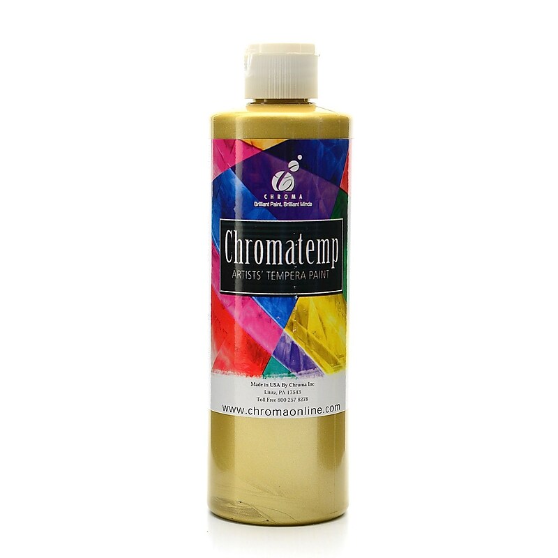 Chroma Inc. Chromatemp Artists' Tempera Paint Metallic Gold 16.9 Oz. [Pack Of 3] (3PK-2425) image 1