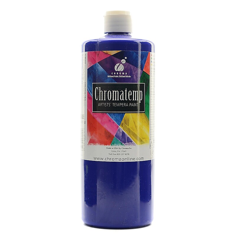 Chroma Inc. Chromatemp Artists' Tempera Paint Ultra Blue 32 Oz. [Pack Of 2] (2PK-2612) image 1