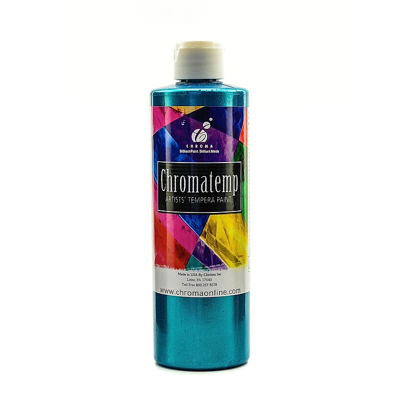 Chroma Inc. Chromatemp Pearlescent Tempera Paint Turquoise 500 Ml [Pack Of 3] (3PK-2432) image 1