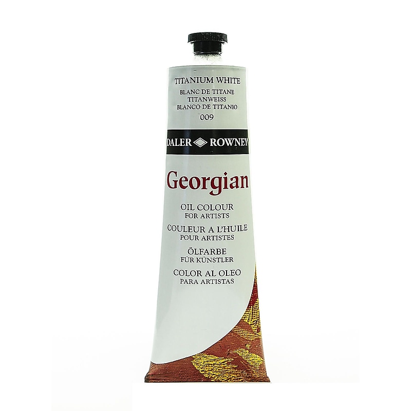 Daler-Rowney Georgian Oil Paint, Titanium White, 225mL (DRWD111225009) image 1