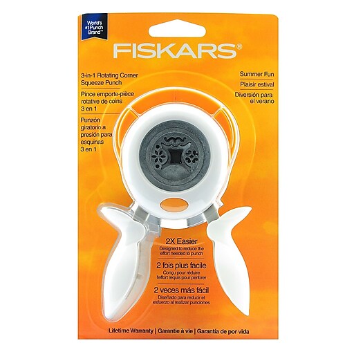Fiskars 3In1 Corner Squeeze Punches Summer Fun (1584901001) at Staples