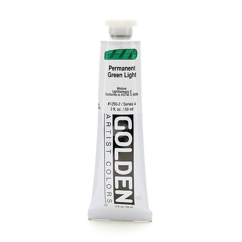 Golden Heavy Body Acrylics Permanent Green Light 2 Oz. [Pack Of 2] (2PK-1250-2) image 1