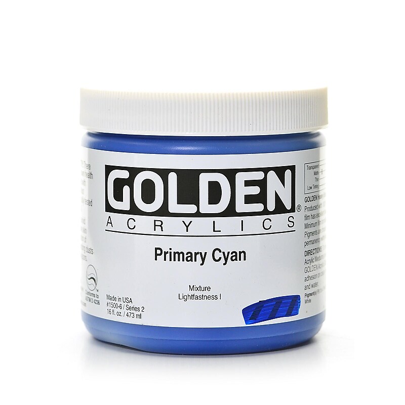 Golden Heavy Body Acrylics Primary Cyan 16 Oz. (1500-6) image 1
