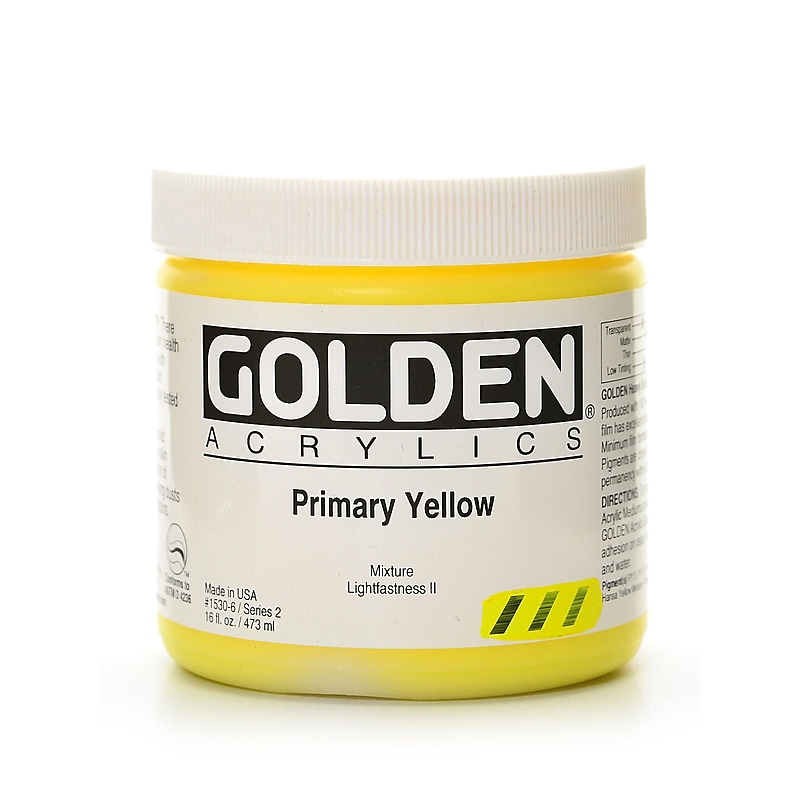 Golden Heavy Body Acrylics Primary Yellow 16 Oz. (1530-6) image 1
