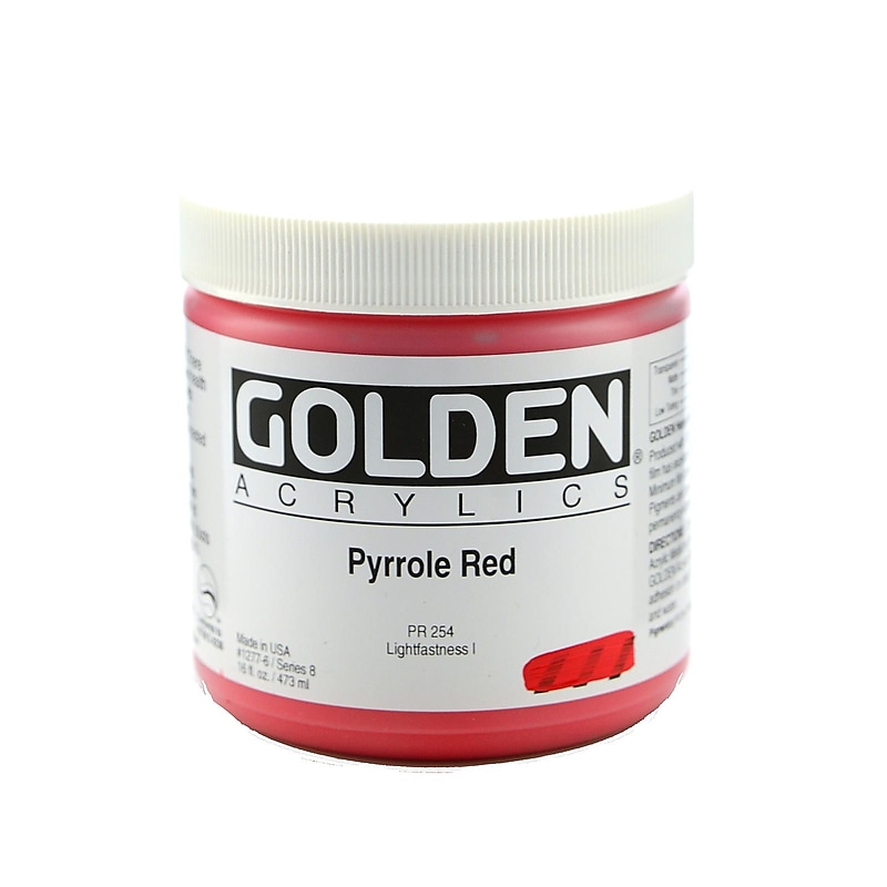Golden Heavy Body Acrylic Paints Pyrrole Red 16 Oz. (1277-6) image 1