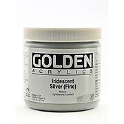 Golden Iridescent And Interference Acrylic Paints Iridescent Silver Fine 16 Oz. (4025-6)
