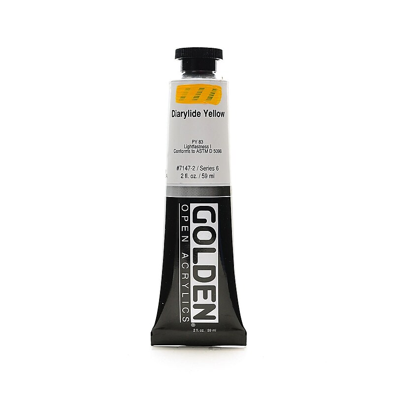 Golden Open Acrylic Colors Diarylide Yellow 2 Oz. Tube [Pack Of 2] (2PK-7147-2) image 1