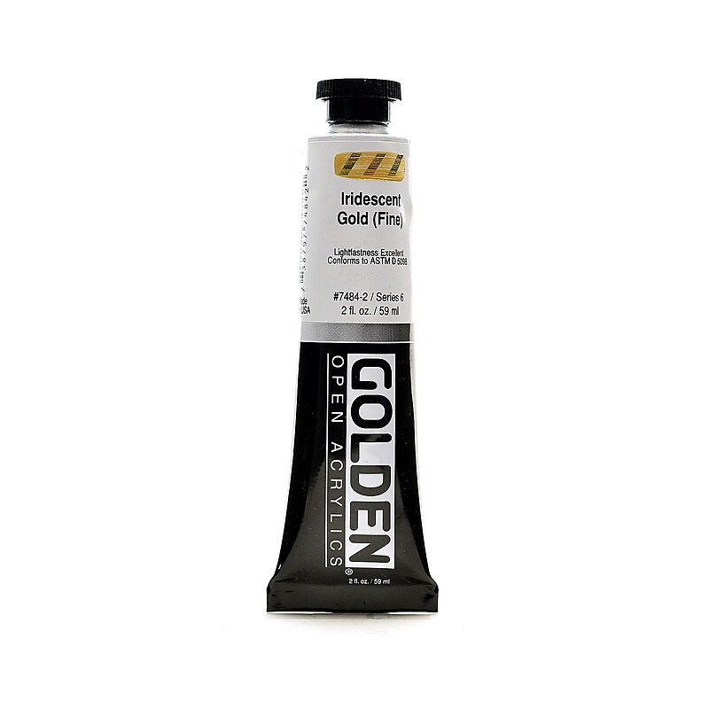Golden Open Acrylic Colors Iridescent Gold (Fine) 2 Oz. Tube [Pack Of 2] (2PK-7484-2) image 1