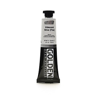 Golden Open Acrylic Colors Iridescent Silver (Fine) 2 Oz. Tube [Pack Of 2] (2PK-7487-2)
