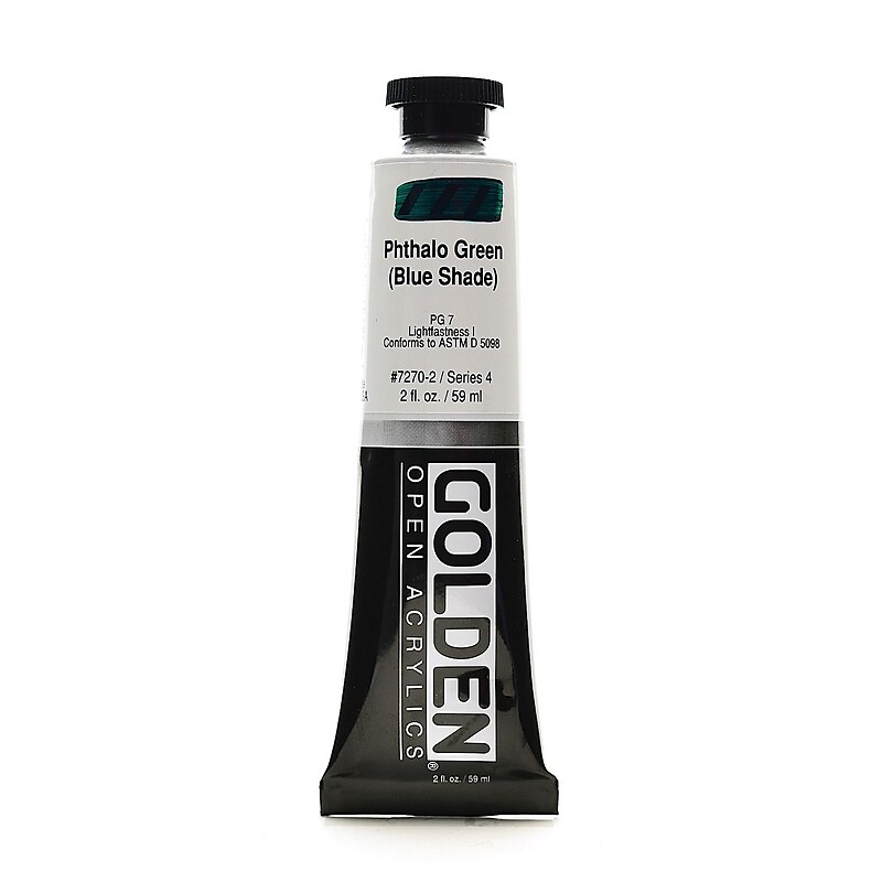 Golden Open Acrylic Colors Phthalo Green (Blue Shade) 2 Oz. Tube [Pack Of 2] (2PK-7270-2) image 1
