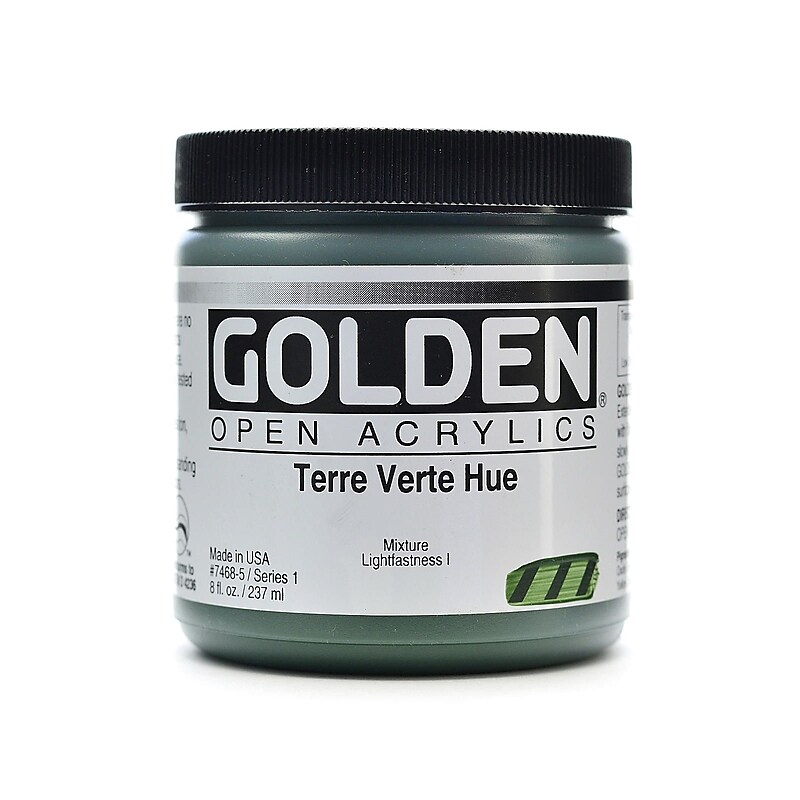 Golden Open Acrylic Colors Terre Verte Hue 8 Oz. Jar (7468-5) image 1