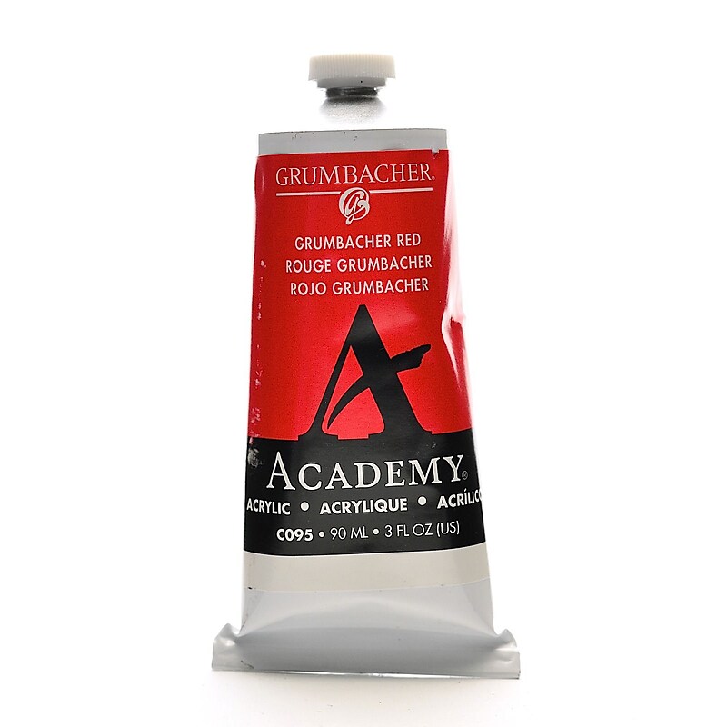Grumbacher Academy Acrylic Paint Colors Grumbacher Red 3 Oz. (90 Ml) [Pack Of 3] (3PK-C095) image 1
