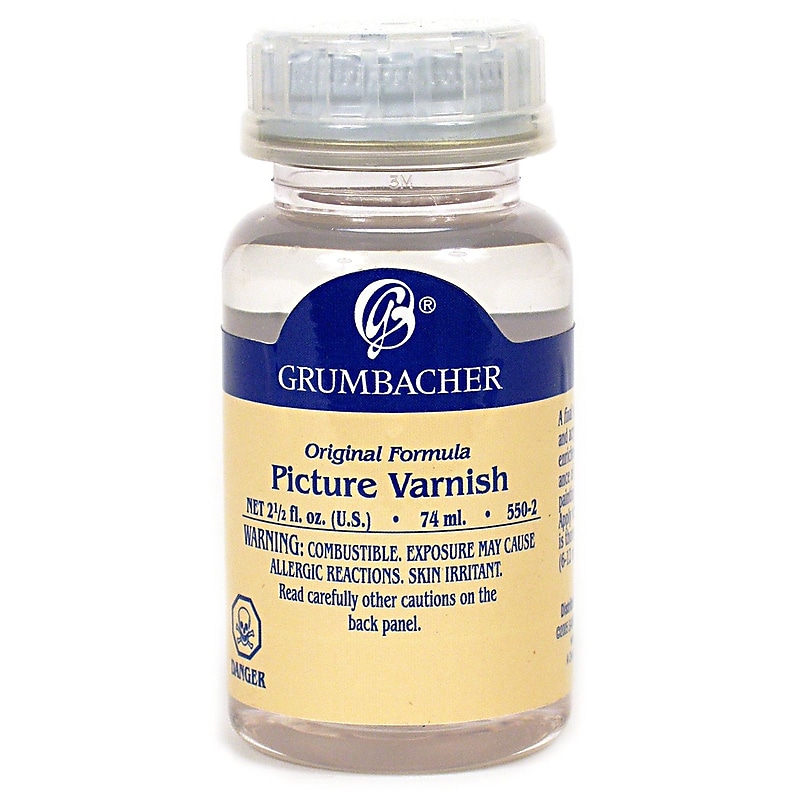 Grumbacher Picture Varnish (Crystal Clear Acrylic Resin) 2 1/2 Oz. Bottle (550-2) image 1
