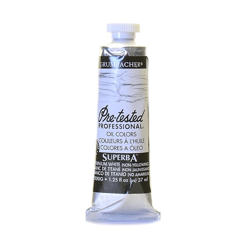 Grumbacher Pre-Tested Artists Oil Colors Superba White P200 1.25 Oz. [Pack Of 2] (2PK-P200G) image 1