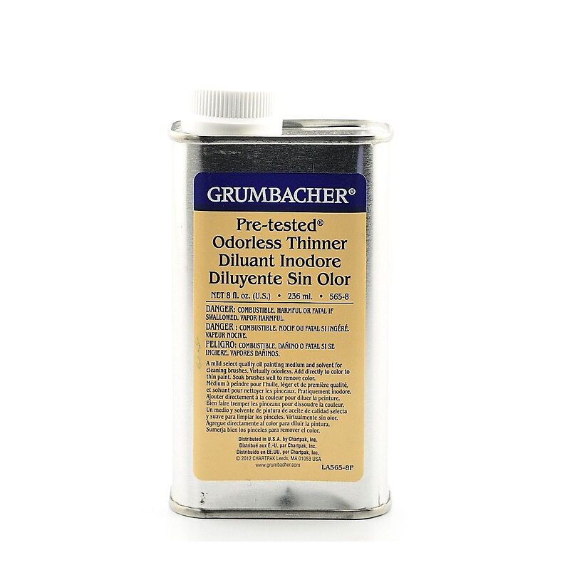 Grumbacher Pre-Tested Odorless Thinner 8 Oz. (565-8) image 1