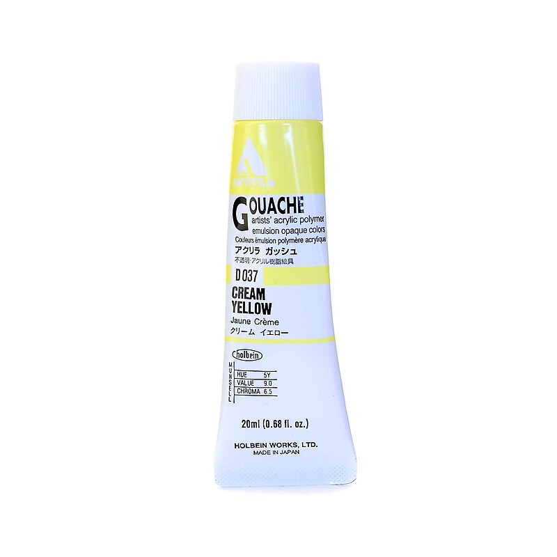 Holbein Acryla Gouache 20 Ml Cream Yellow [Pack Of 2] (2PK-D037) image 1