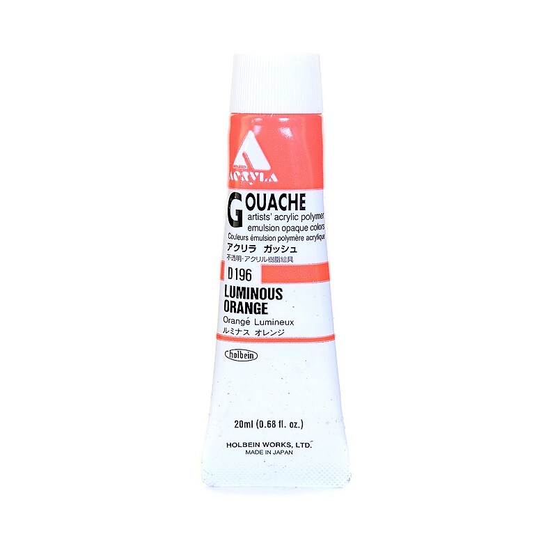 Holbein Acryla Gouache 20 Ml Luminous Orange [Pack Of 2] (2PK-D196) image 1