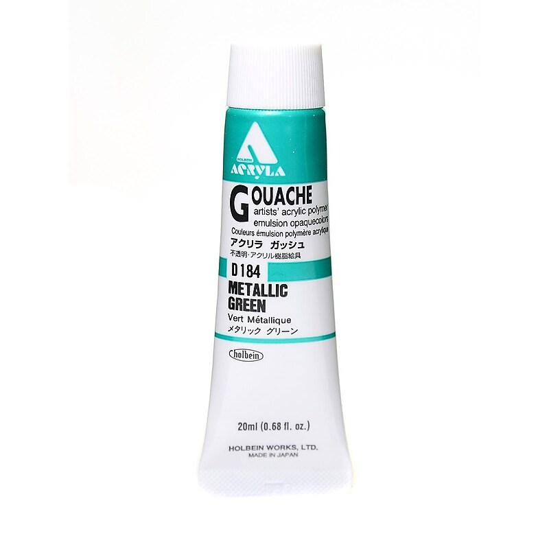 Holbein Acryla Gouache 20 Ml Metallic Green [Pack Of 2] (2PK-D184) image 1