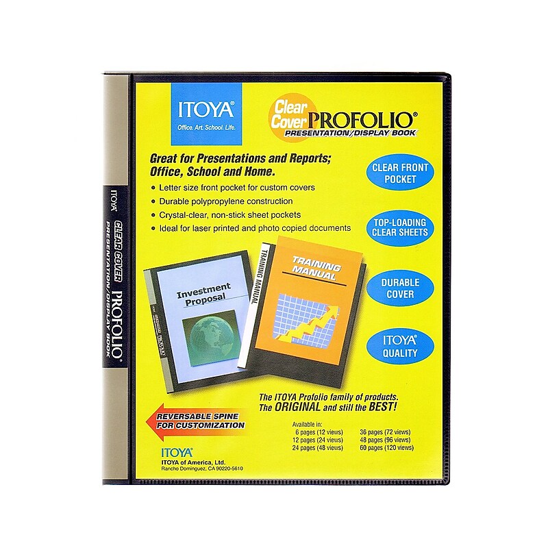 Itoya Clear Cover Profolio Presentation Books 24 Pages (48 Views) [Pack Of 2] (2PK-CC-24) image 1