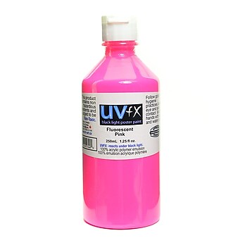 Jack Richeson Uvfx Black Light Poster Paint Fluorescent Pink 250 Ml Bottle [Pack Of 2] (2PK-0242507446)