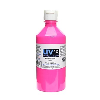 Jack Richeson Uvfx Black Light Poster Paint Fluorescent Red 250 Ml Bottle [Pack Of 2] (2PK-0242507454)