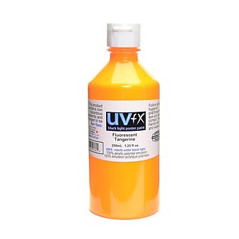 Jack Richeson Uvfx Black Light Poster Paint Fluorescent Tangerine 250 Ml Bottle [Pack Of 2] (2PK-0242507462)
