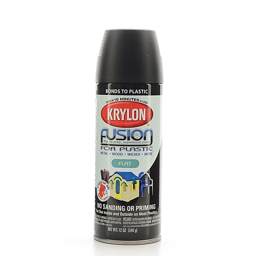 Krylon Fusion Spray Paint For Plastic Black Flat (2519) at Staples