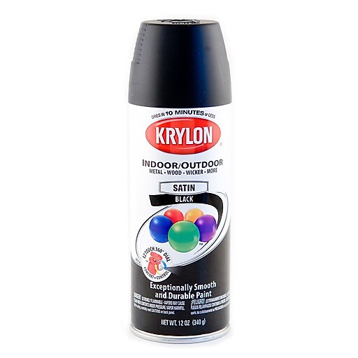 Krylon Indoor/Outdoor Spray Paint Satin Black (51613) at Staples