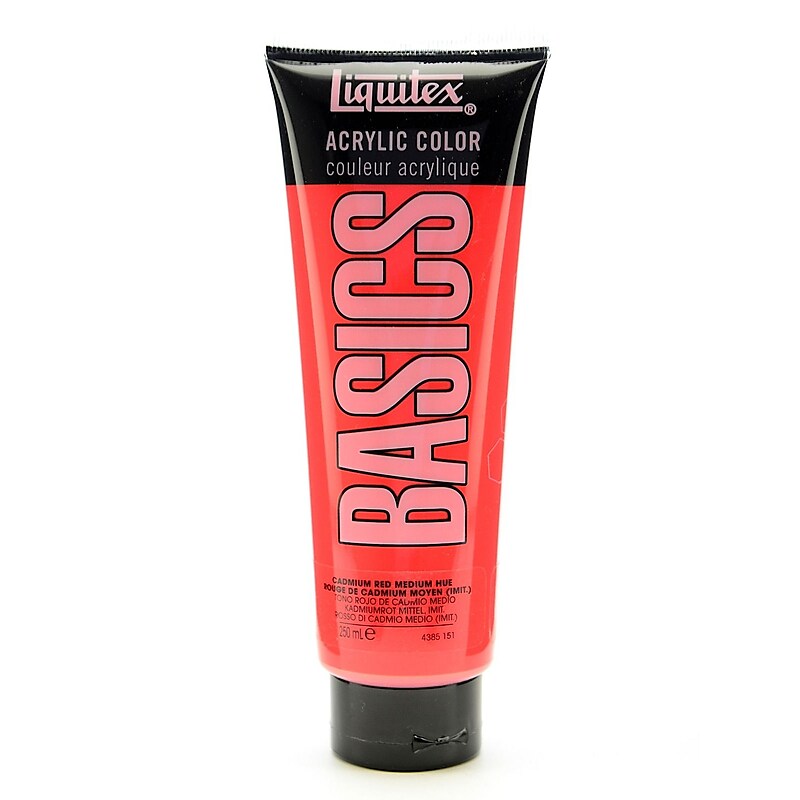 Liquitex Basics Acrylics Colors Cadmium Red Medium Hue 8.5 Oz. Tube (4385151) image 1
