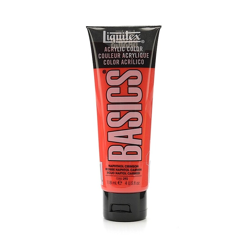 Liquitex Basics Acrylics Colors Naphthol Crimson 4 Oz. Tube [Pack Of 3] (3PK-1046292) image 1