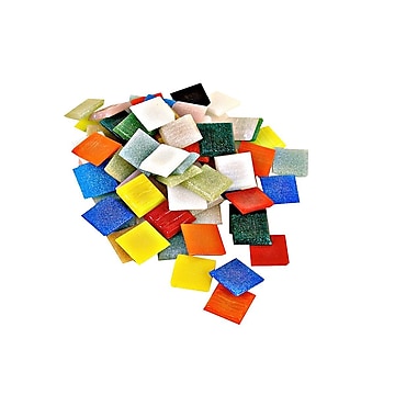 Mosaic Mercantile Glass Authentic Square Mosaic Tile 3/4 X 3/4 in Assorted ... 