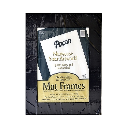 Shop Staples For Pacon Pre Cut Mat Frames Black Pack Of 12 72570