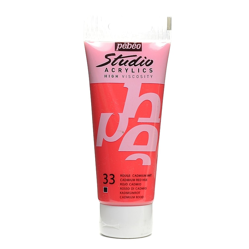 Pebeo Studio Acrylic Paint Cadmium Red Hue 100 Ml [Pack Of 3] (3PK-831-033) image 1